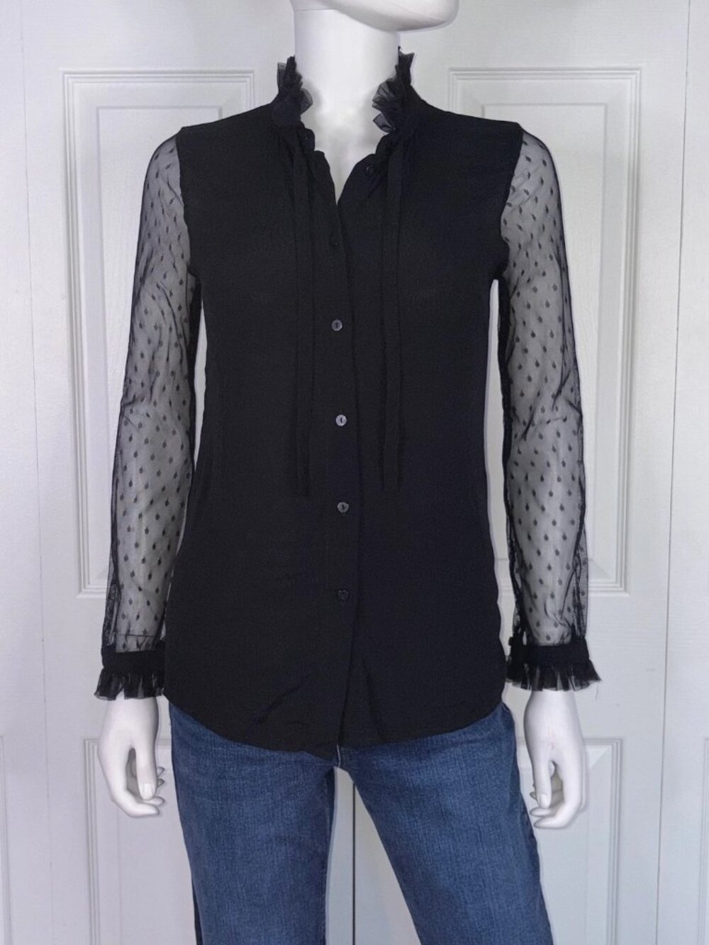 ESQUALO women's black blouse size 4